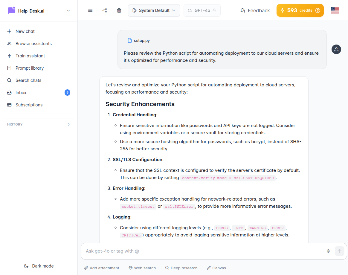 Engineering Chat Interface
