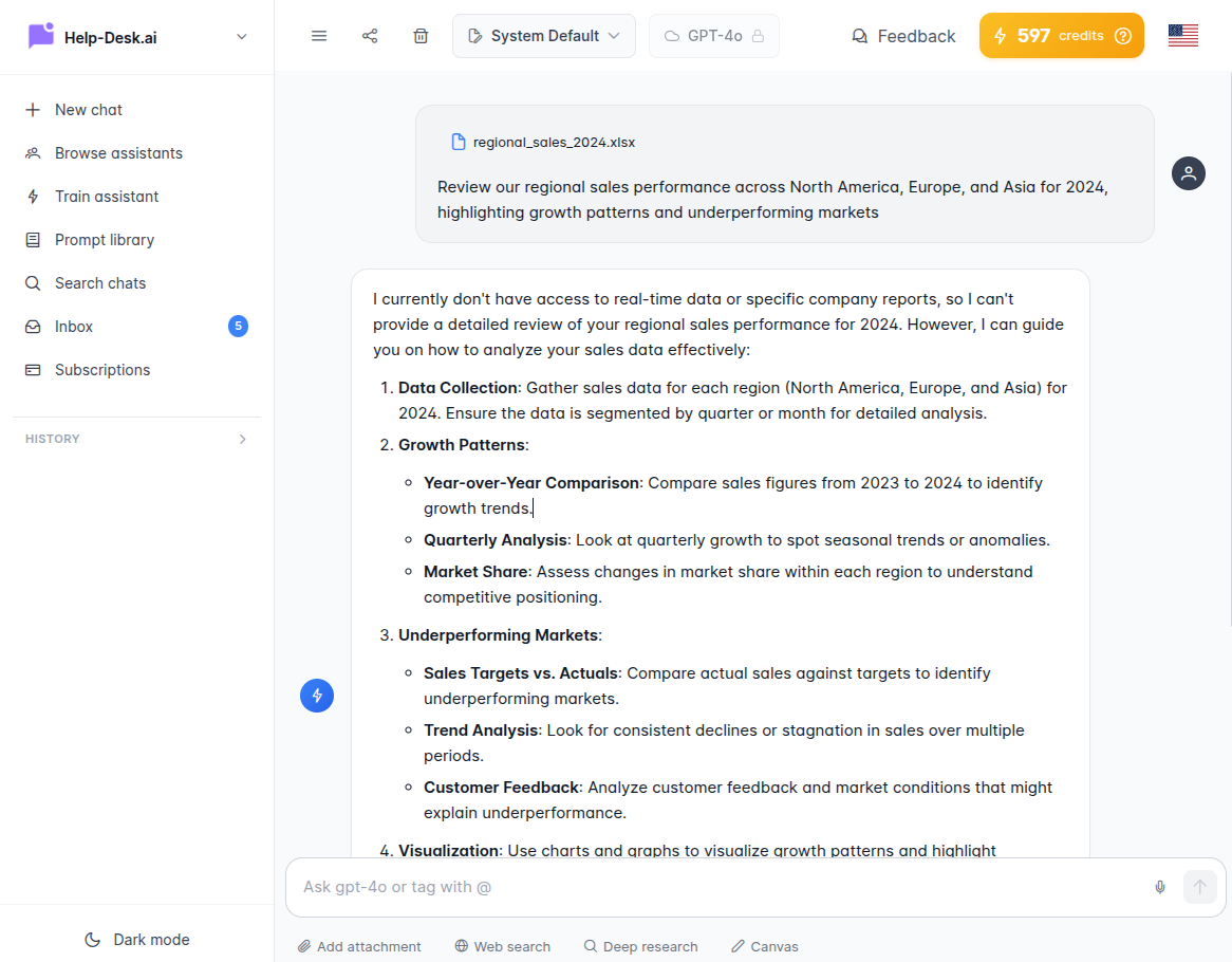 Finance Chat Interface
