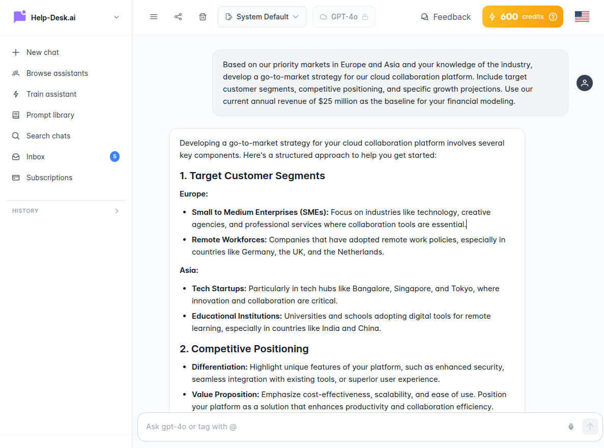 Marketing Chat Interface