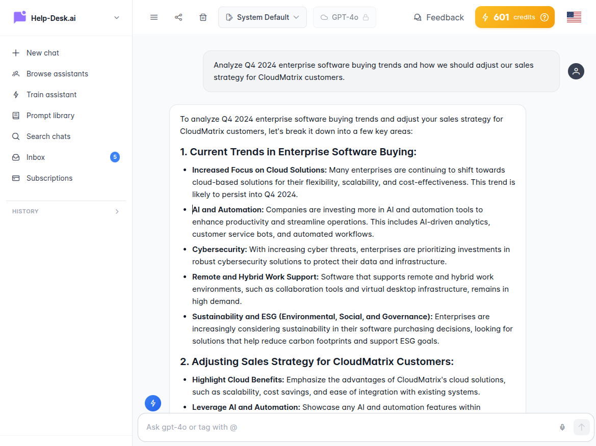 AI Chat Sales Interface